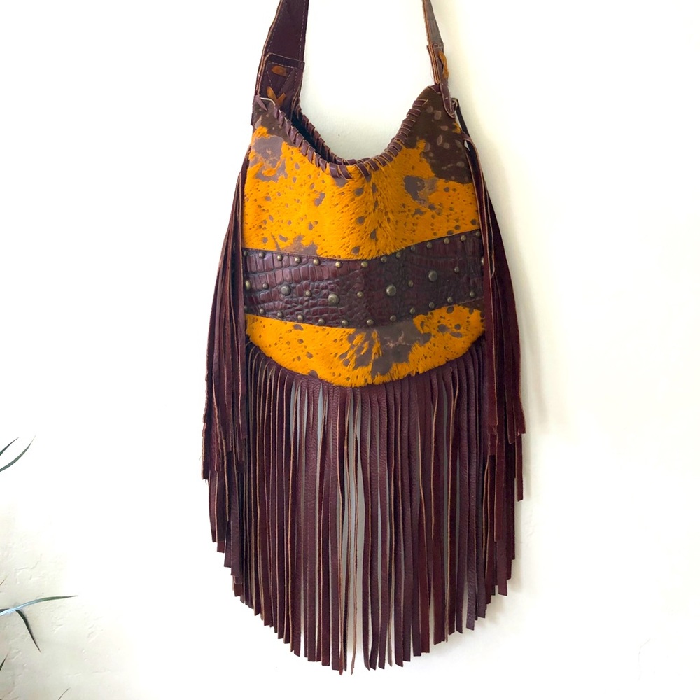 leather fringe purse